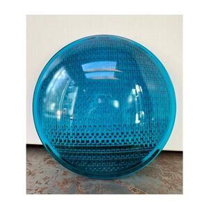 Vintage Kopp/Eagle Glass Prismatic Signal Lens Aqua Blue 8.25”